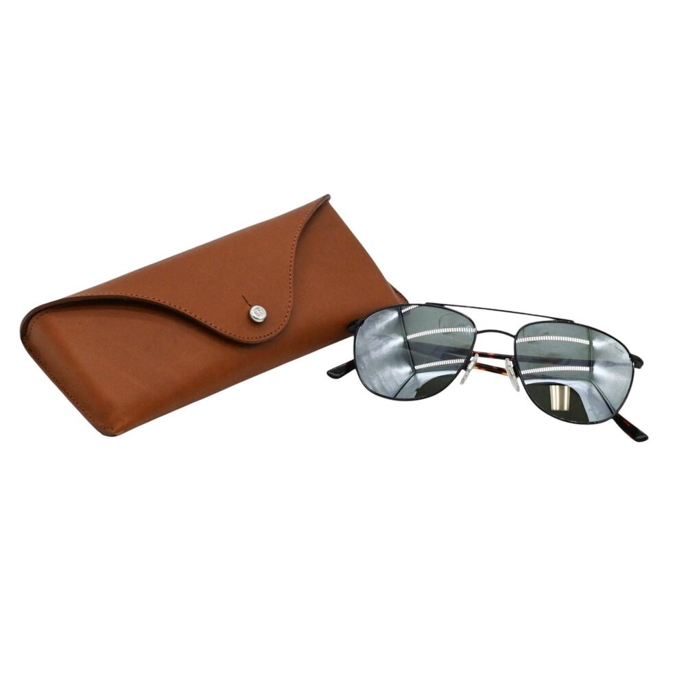 Ralph Lauren Black Metal Tortoise Mirrored Sunglasses PL 9501